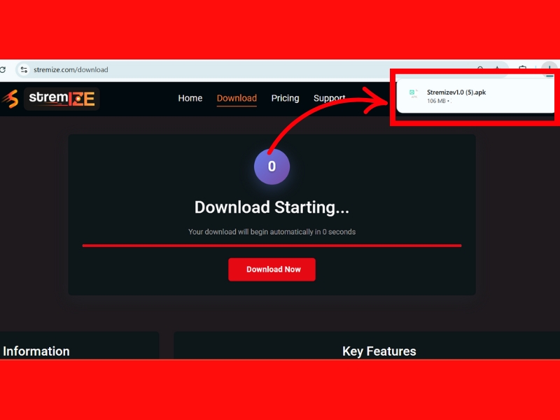 Download Stremize Directly via Browser