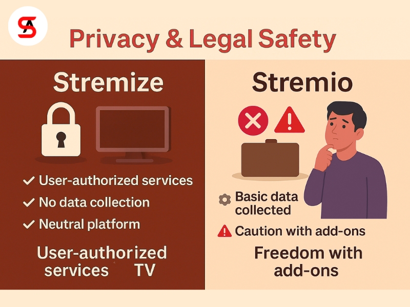 Stremize vs Stremio_Privacy & Legal Safety